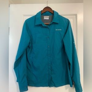 Columbia Omni Shade classic long sleeve 50 SPF sun protection. Outdoor, hiking.